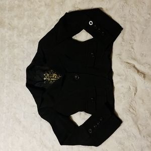 Bebe Black Blazer Womens Size 2 Minimalist Staple Equestrian